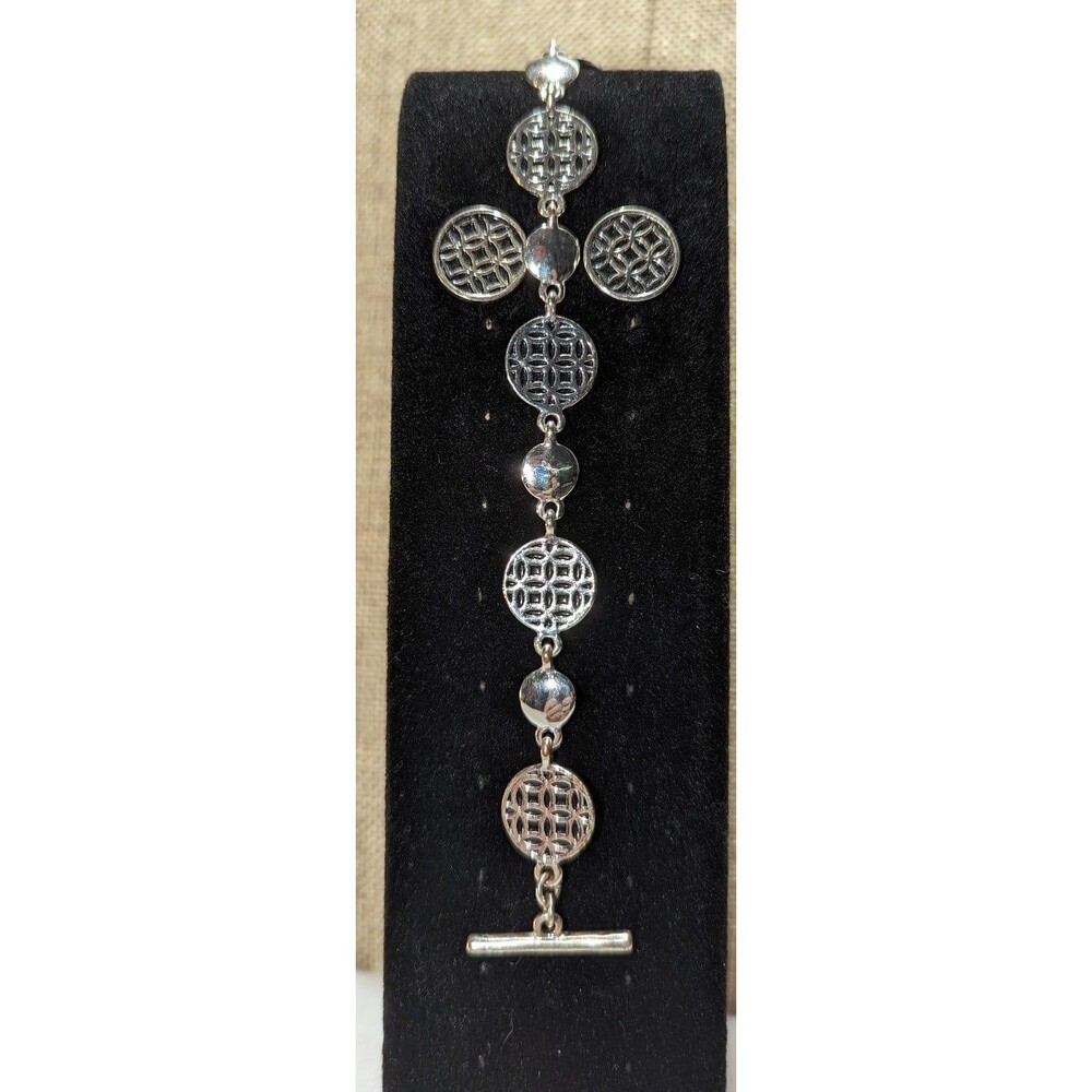 Black and Silver Tone Patterned Bracelet Earrings